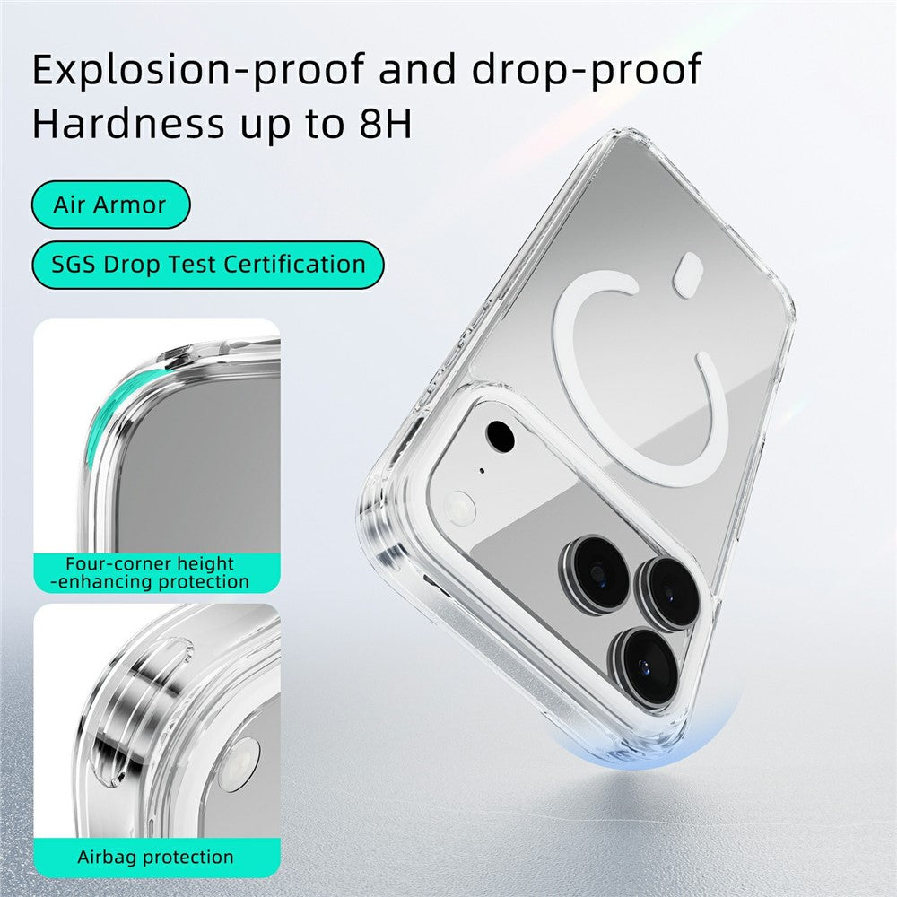 ABEEL Til iPhone 17 Pro Cover Kompatibel med MagSafe Anti-ridse Klart TPU PC Telefonbagcover