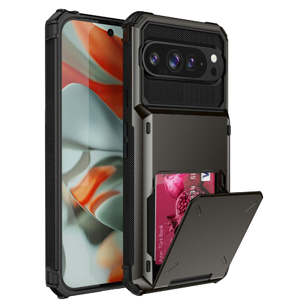 For Google Pixel 10 Pro XL Case PC + TPU Dual Layer Back Phone Cover with Card Holder