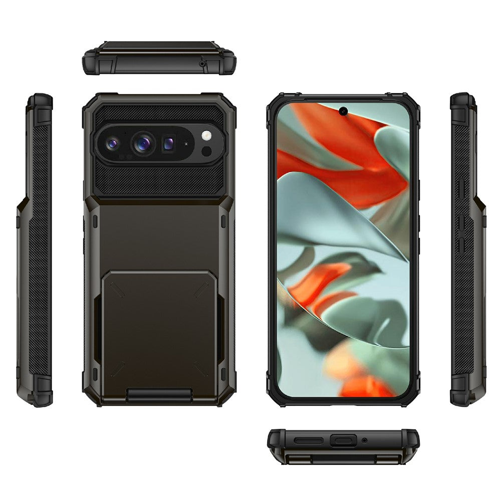 For Google Pixel 10 Pro XL Case PC + TPU Dual Layer Back Phone Cover with Card Holder