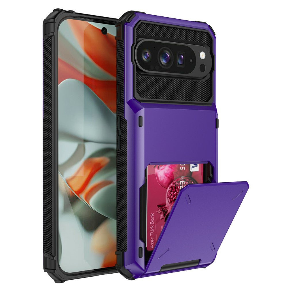 For Google Pixel 10 Pro XL Case PC + TPU Dual Layer Back Phone Cover with Card Holder