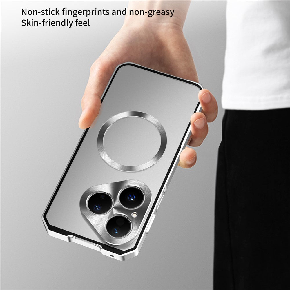 For Huawei Pura 80 Magnetic Case Hard PC Metal Frame Frosted Phone Back Cover