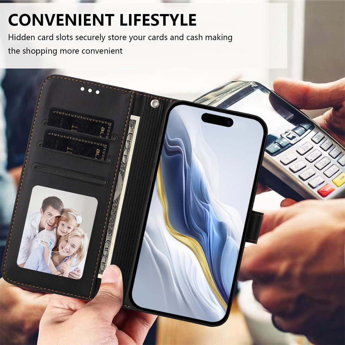 For Xiaomi Poco M7 Plus 5G / M7 4G (169mm) Wallet Case with Wrist Strap Love Cat Pattern Imprint Leather Phone Cover