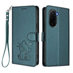 For Xiaomi Poco M7 Plus 5G / M7 4G (169mm) Wallet Case with Wrist Strap Love Cat Pattern Imprint Leather Phone Cover