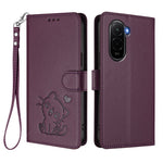For Xiaomi Poco M7 Plus 5G / M7 4G (169mm) Wallet Case with Wrist Strap Love Cat Pattern Imprint Leather Phone Cover