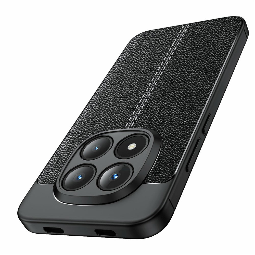 Xiaomi Redmi Note 15 Pro 5G (Global) Skal Litchi Texture TPU Flexibelt mobilskal, Svart