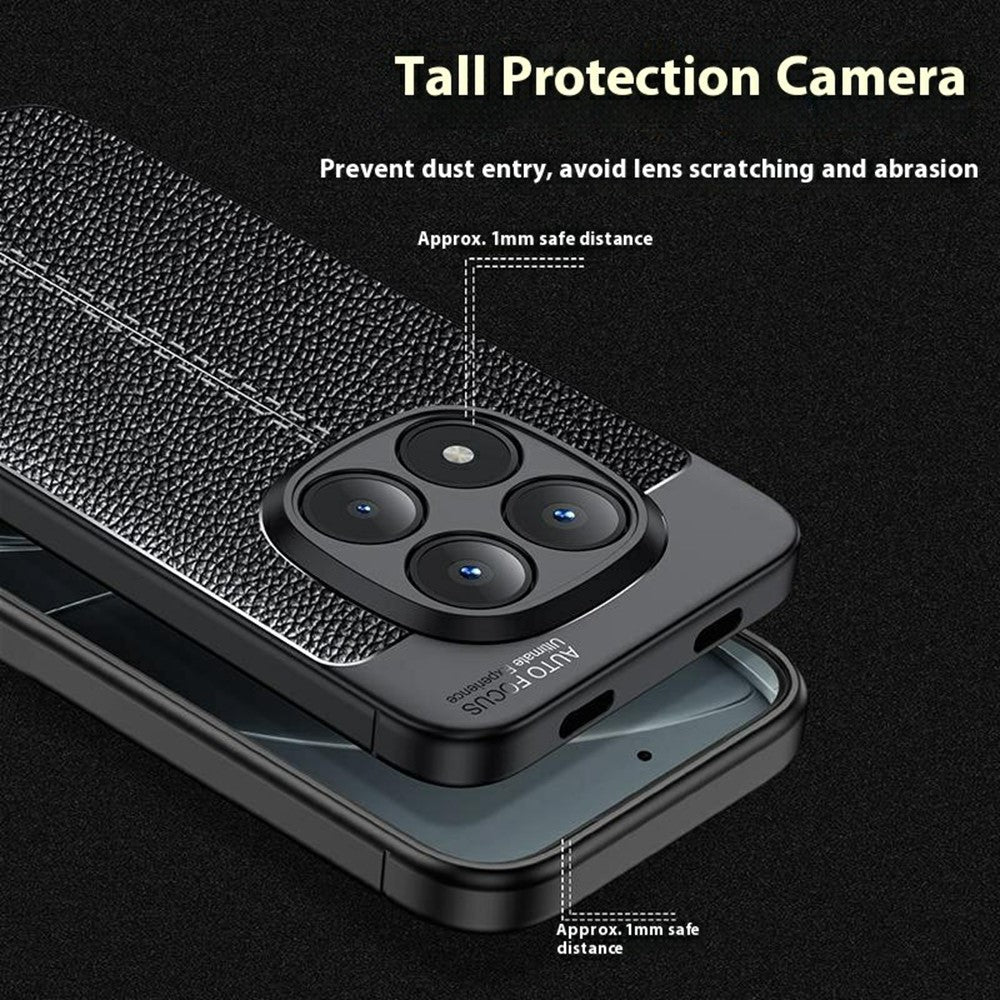 For Xiaomi Poco M8 Pro 5G / Redmi Note 15 Pro+ 5G (Global) Case Litchi Texture TPU Flexible Phone Cover, Black