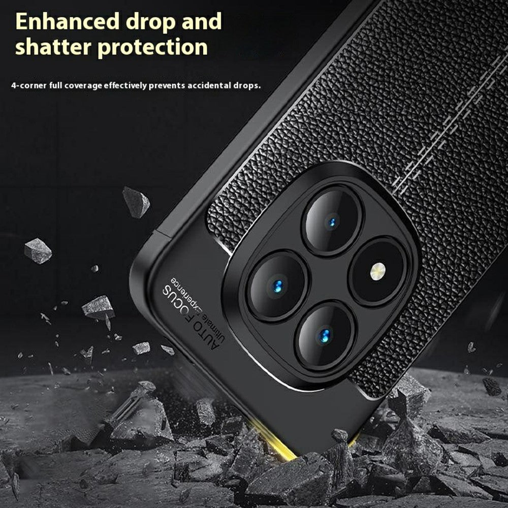 For Xiaomi Poco M8 Pro 5G / Redmi Note 15 Pro+ 5G (Global) Case Litchi Texture TPU Flexible Phone Cover, Black