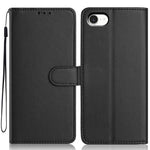 For iPhone SE (2022) / (2020) / 8 / 7 Wallet Case with Strap / Multiple Card Slots Solid Color Leather Stand Phone Cover