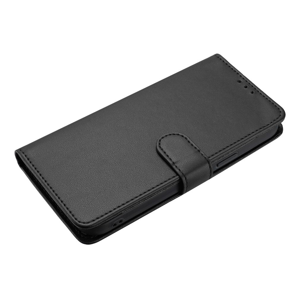 For iPhone SE (2022) / (2020) / 8 / 7 Wallet Case with Strap / Multiple Card Slots Solid Color Leather Stand Phone Cover