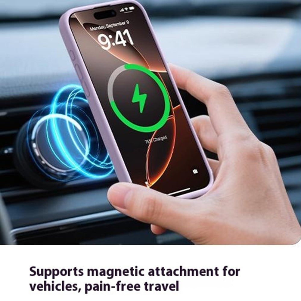 iPhone 16-skal kompatibelt med MagSafe Precise Cutouts flytande silikonskyddande baksida