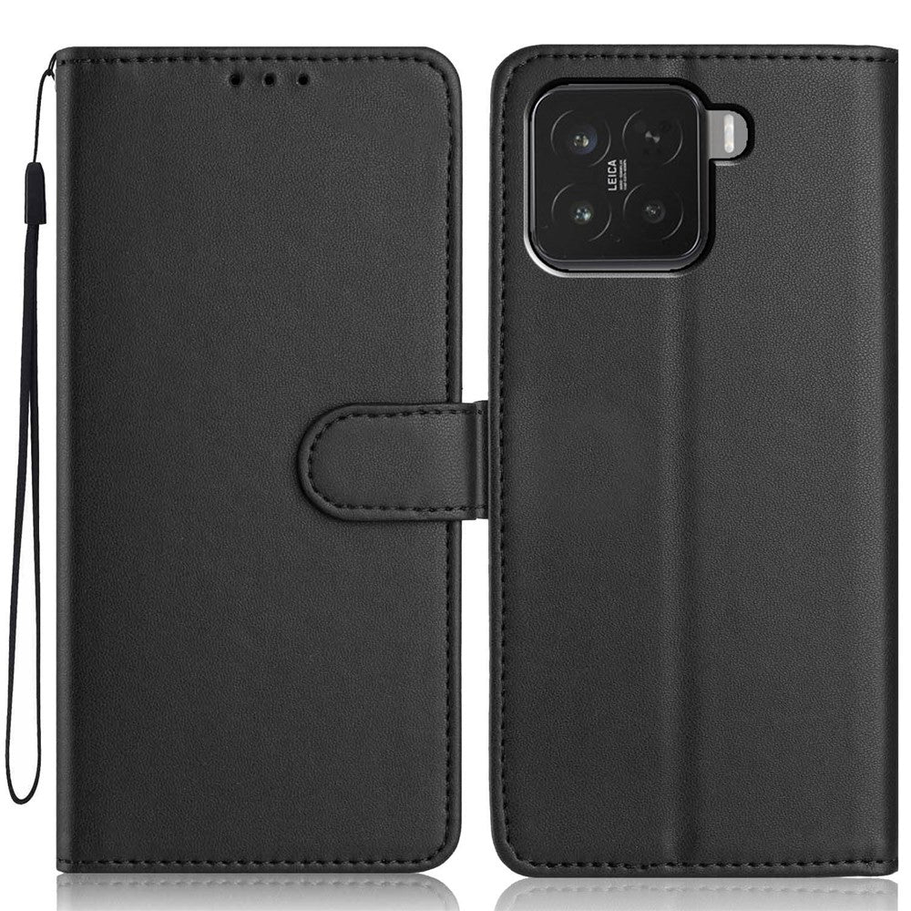Xiaomi 15T Pro Plånboksfodral med Rem / Flera Kortfack Enfärgat Läderfodral med Stativ