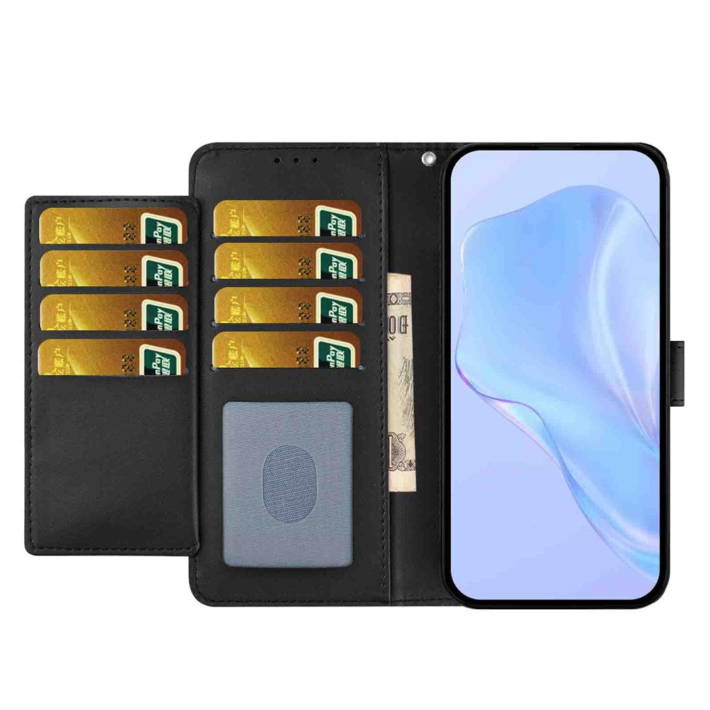 For Xiaomi Redmi A5 NFC (EU) (173.45mm) Wallet Case with Strap / Multiple Card Slots Solid Color Leather Stand Phone Cover