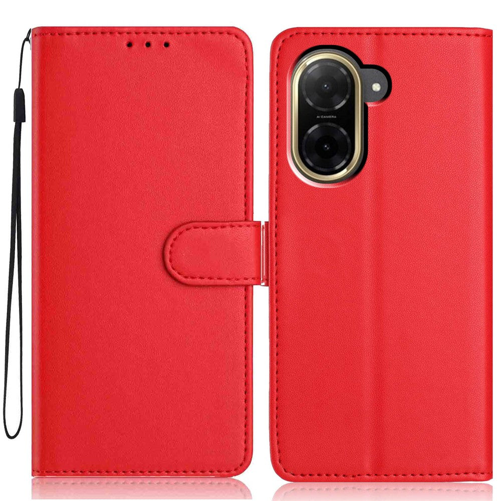 For Xiaomi Redmi A5 NFC (EU) (173.45mm) Wallet Case with Strap / Multiple Card Slots Solid Color Leather Stand Phone Cover