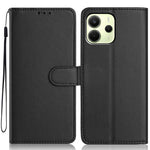 Xiaomi Redmi Note 14 4G (163.25mm) Plånboksfodral med rem / flera kortfack Enfärgat läderfodral i stativ