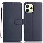 Xiaomi Redmi Note 14 4G (163.25mm) Plånboksfodral med rem / flera kortfack Enfärgat läderfodral i stativ