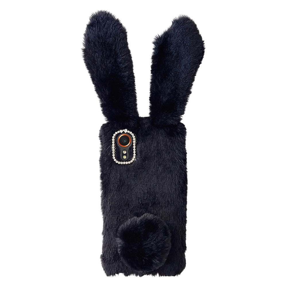 Til Samsung Galaxy Xcover7 Cover Plys Sødt Kanin Vinter Fluffy TPU Telefoncover