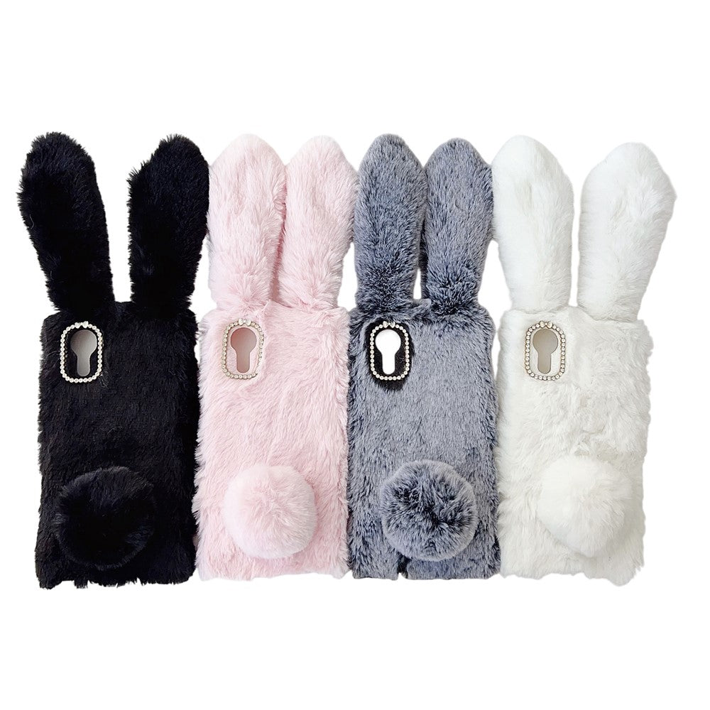 Til Samsung Galaxy Xcover7 Cover Plys Sødt Kanin Vinter Fluffy TPU Telefoncover