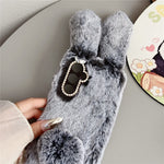 For Samsung Galaxy S25 FE Case Plush Cute Bunny Winter Fluffy TPU Phone Cover