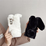For Samsung Galaxy S25 FE Case Plush Cute Bunny Winter Fluffy TPU Phone Cover