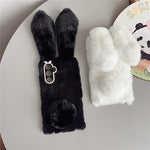 For Samsung Galaxy S25 FE Case Plush Cute Bunny Winter Fluffy TPU Phone Cover