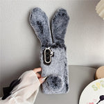 For Samsung Galaxy S25 FE Case Plush Cute Bunny Winter Fluffy TPU Phone Cover