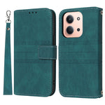 For Xiaomi Redmi 15C 4G (Global) (171mm) / Poco C85 4G (171mm) Case Wallet Skin-Touch Leather Imprinted Phone Cover with Wrist Strap