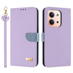 For Xiaomi Redmi 15C 4G (Global) (171mm) / Poco C85 4G (171mm) Case Bowknot Decor Wallet Leather Phone Cover with Wrist Strap