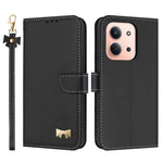 For Xiaomi Redmi 15C 4G (Global) (171mm) / Poco C85 4G (171mm) Case Bowknot Decor Wallet Leather Phone Cover with Wrist Strap