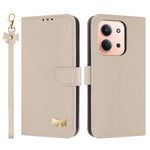 For Xiaomi Redmi 15C 4G (Global) (171mm) / Poco C85 4G (171mm) Case Bowknot Decor Wallet Leather Phone Cover with Wrist Strap