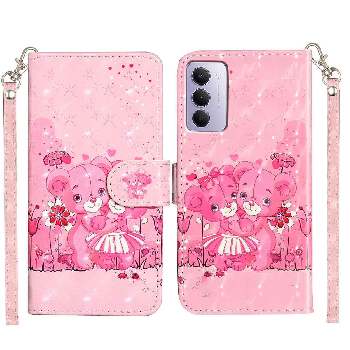 For Xiaomi Redmi 15 5G (EU) (171mm) / Xiaomi Redmi 15 4G (EU) (171mm) Wallet Case 3D Pattern Printed Leather Phone Cover with Strap