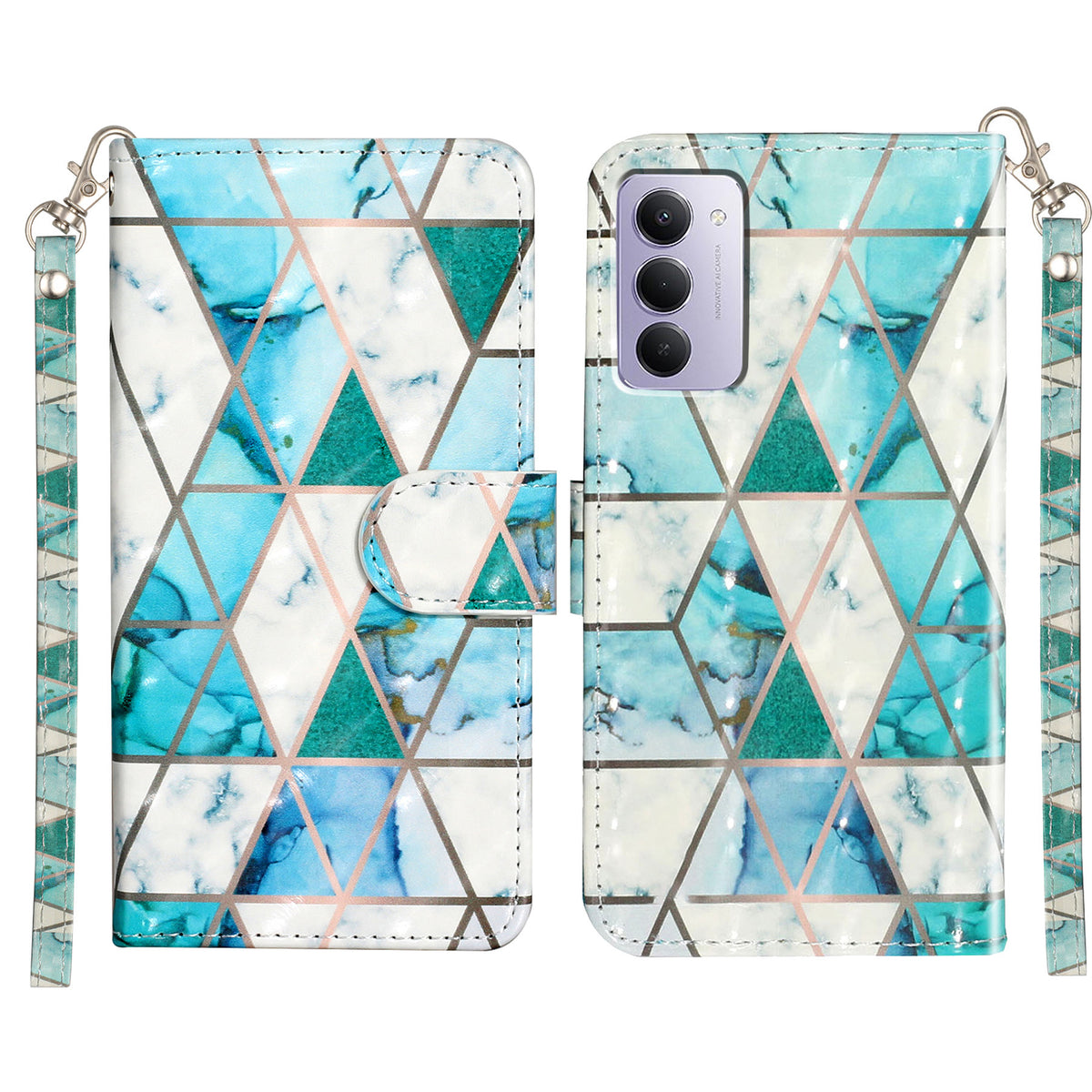 For Xiaomi Redmi 15 5G (EU) (171mm) / Xiaomi Redmi 15 4G (EU) (171mm) Wallet Case 3D Pattern Printed Leather Phone Cover with Strap