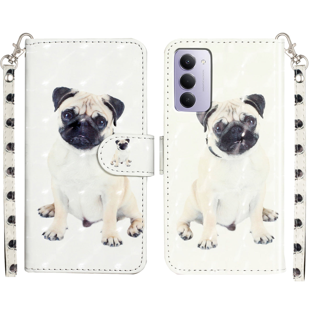 For Xiaomi Redmi 15 5G (EU) (171mm) / Xiaomi Redmi 15 4G (EU) (171mm) Wallet Case 3D Pattern Printed Leather Phone Cover with Strap
