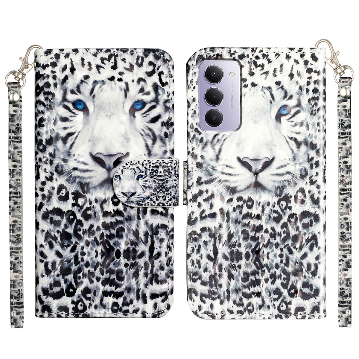 For Xiaomi Redmi 15 5G (EU) (171mm) / Xiaomi Redmi 15 4G (EU) (171mm) Wallet Case 3D Pattern Printed Leather Phone Cover with Strap
