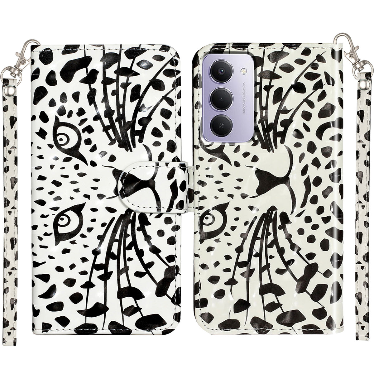 For Xiaomi Redmi 15 5G (EU) (171mm) / Xiaomi Redmi 15 4G (EU) (171mm) Wallet Case 3D Pattern Printed Leather Phone Cover with Strap