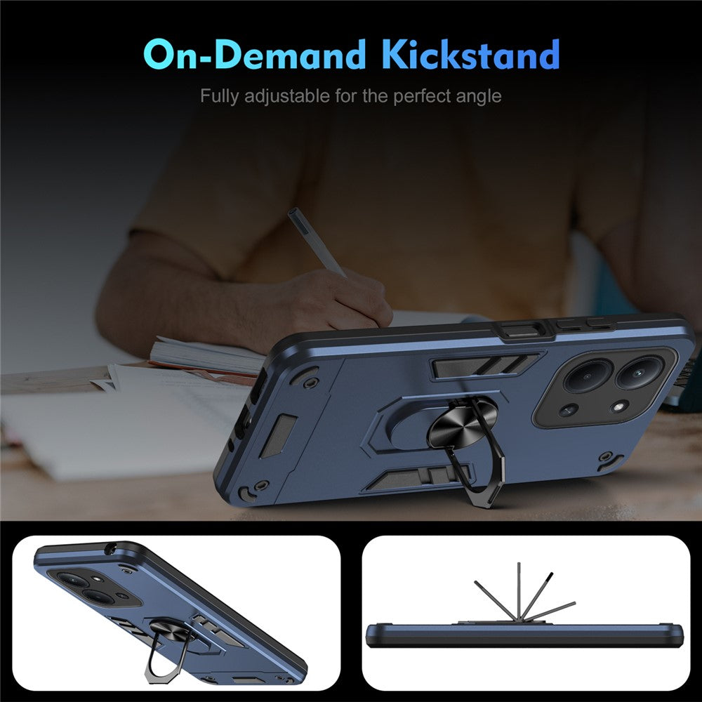 For Xiaomi Redmi 15C 4G (Global) (171mm)  /  Poco C85 4G (171mm) Case PC + TPU Drop Defend Phone Cover with Ring Kickstand