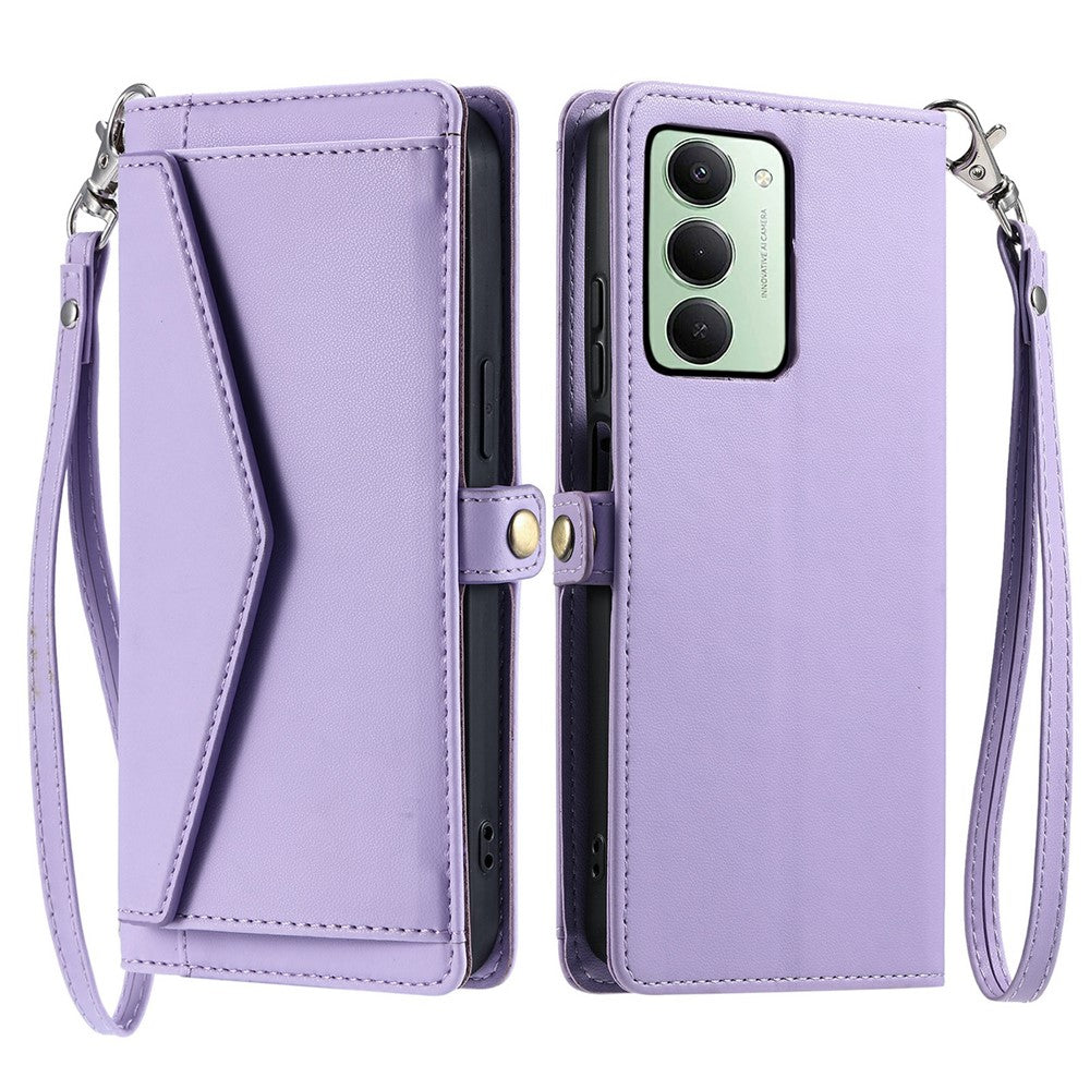 For Xiaomi Redmi 15 5G (EU) (171mm)  /  4G (EU) (171mm) Leather Case with Wrist Strap Wallet Stand Phone Cover