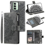 For Xiaomi Redmi 15 5G (EU) (171mm)  /  4G (EU) (171mm) Wallet Case Mandala Flower Pattern PU Leather Phone Cover with Wrist Strap