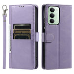 For Xiaomi Redmi 15 5G (EU) (171mm)  /  4G (EU) (171mm) Case 6 Card Slots PU Leather Anti-Fall Phone Cover with Wrist Strap