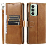 For Xiaomi Redmi 15 5G (EU) (171mm)  /  4G (EU) (171mm) Case 6 Card Slots PU Leather Anti-Fall Phone Cover with Wrist Strap