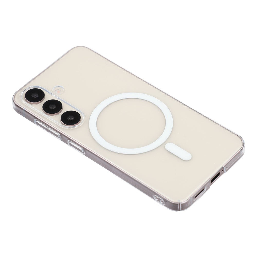 For Samsung Galaxy S24 Crystal Clear Magnetic Case Hard PC Phone Cover