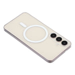 For Samsung Galaxy S24 Crystal Clear Magnetic Case Hard PC Phone Cover