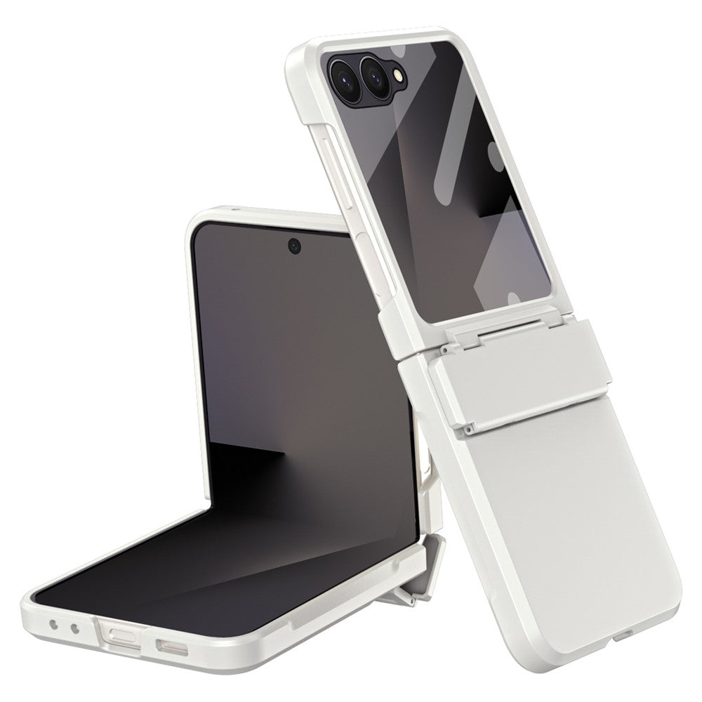 For Samsung Galaxy Z Flip7 5G Case Hard PC Phone Cover with Tempered Glass Rear Screen Protector
