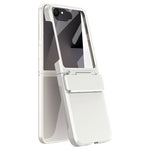 For Samsung Galaxy Z Flip7 5G Case Hard PC Phone Cover with Tempered Glass Rear Screen Protector