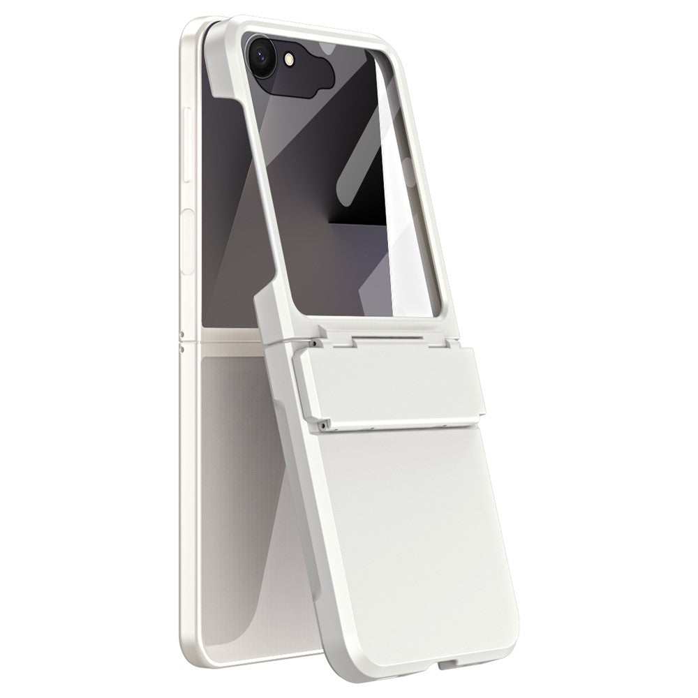 For Samsung Galaxy Z Flip7 5G Case Hard PC Phone Cover with Tempered Glass Rear Screen Protector
