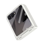 For Samsung Galaxy Z Flip7 5G Case Hard PC Phone Cover with Tempered Glass Rear Screen Protector