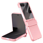 For Samsung Galaxy Z Flip7 5G Case Hard PC Phone Cover with Tempered Glass Rear Screen Protector