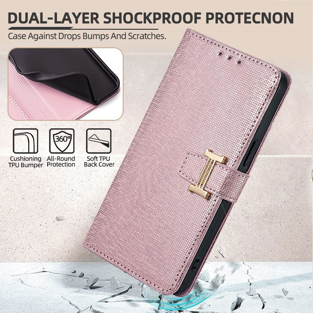 For Oppo F29 5G Case Metal I-Buckle PU Leather Wallet Phone Cover
