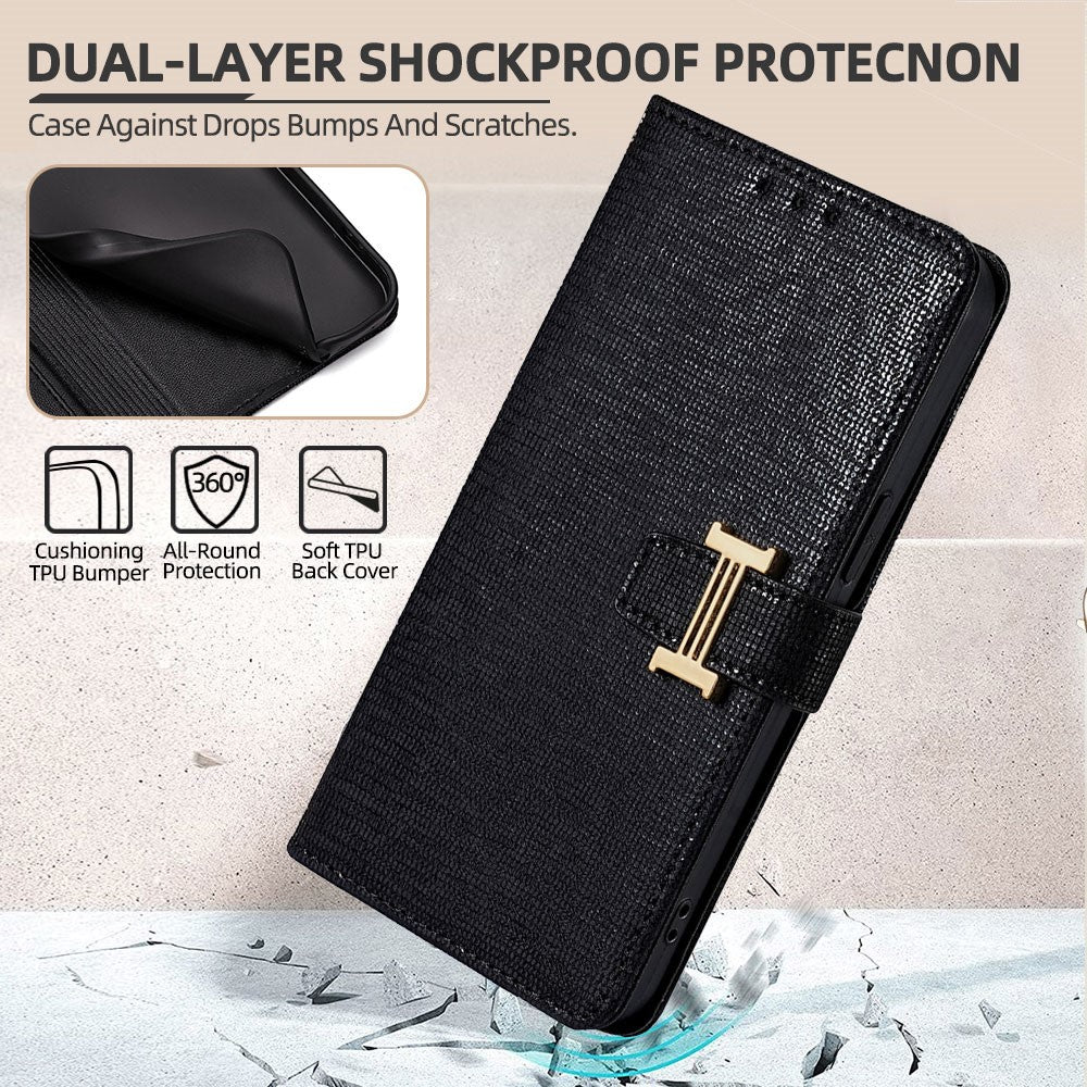 For Huawei Maimang 40 5G Case Metal I-Buckle PU Leather Wallet Phone Cover