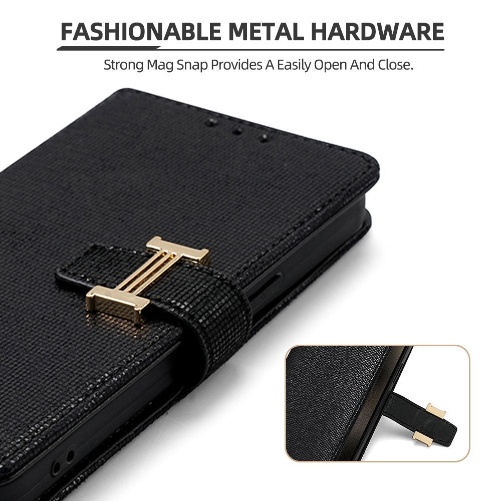 For Huawei Maimang 40 5G Case Metal I-Buckle PU Leather Wallet Phone Cover