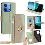 For Xiaomi Redmi 15C 4G (Global) (171mm) / Poco C85 4G (171mm) Case Mirror Wallet Leather Phone Cover with Chain Shoulder Strap